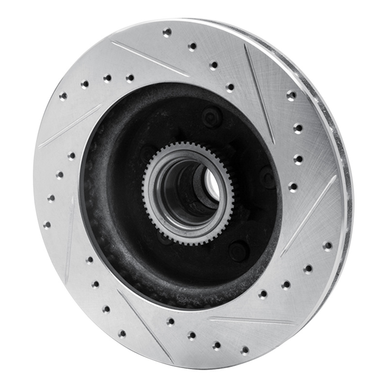 Chevrolet ASTRO Brake Rotor (1) - Front Left - R1 Concepts - Drilled & Slotted - Silver - `90-`02